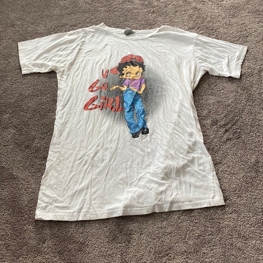Seven Apparel Oversized Betty Boop “U Go Girl” T-Shirt Dress ONE SIZE